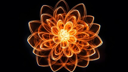 Wall Mural - dynamic light pattern creation digital space abstract art dark environment close-up view visual conc