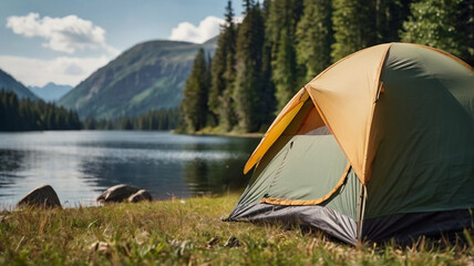 camping in the mountains