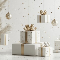 Poster - open gift box on white background. 3d rendering.
