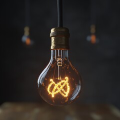 Poster - Beautiful retro luxury interior bulb lighting lamp decor glowing in dark. Selective focus