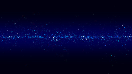 abstract space blue star dust and particles background,technology, science and christmas holiday soc
