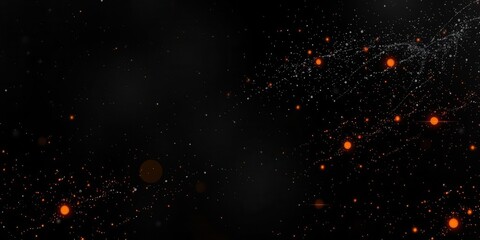 Abstract cosmic background with glowing particles, stars, and light effects creating a mystical atmosphere suitable for science fiction, technology, or modern design projects
