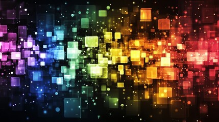 Leinwandbilder - Abstract rainbow squares background