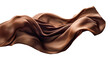 © lesikvit - Floating silk fabric color chocolate brown, flies in the air on a transparent background. Generative AI