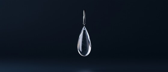 Poster - A clear drop of water is suspended in midair