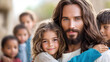© Anzhela - Joyful Moments With Jesus and Children Celebrating Love and Kindness in a Timeless Biblical Setting