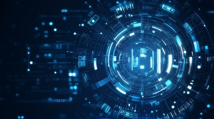 Leinwandbilder - Abstract digital technology background with glowing elements.