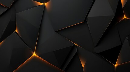 Leinwandbilder - Abstract dark geometric background with glowing edges