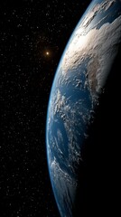 Wall Mural - View of Earth from space showcasing vibrant colors and intricate details of oceans and land masses