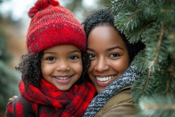 happy holidays, Mum and daughter play together in the park, Generative AI