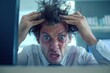 © Minerva Studio - Stressed businessman pulling hair out working on computer deadline
