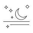 © Olha - Crescent moon with stars in minimalist line art