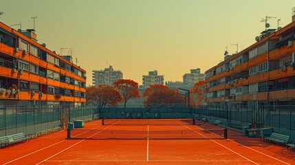 Wall Mural - tennis game