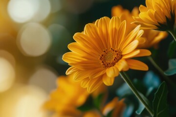 Canvas Print - Close-up of a bunch of bright yellow flowers