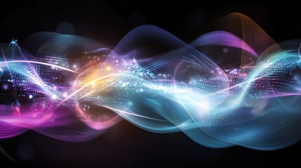 Aufkleber - Abstract colorful light wave background