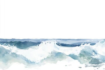Wall Mural - a beautiful watercolor image of an ocean wave