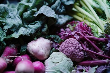 Wall Mural - A close-up shot of various vegetables, ideal for use in cookbooks or food-related content