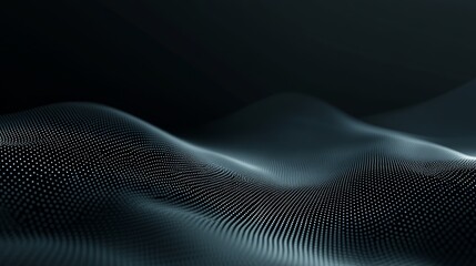 Leinwandbilder - Dark abstract background with flowing data wave.  Perfect for tech, AI, and digital concepts.