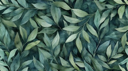 Wall Mural - Lush green leaves nature scene close-up photography vibrant environment top-down view serenity and calmness