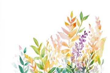 Wall Mural - A colorful arrangement of flowers in a whimsical illustration