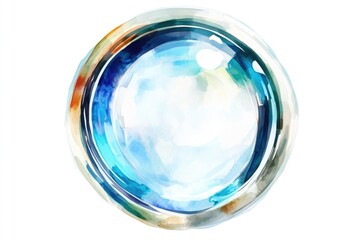 Wall Mural - A blue glass bowl placed on a white surface, ready for use or display