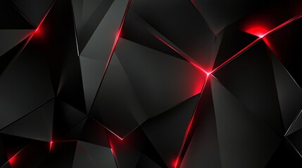 Poster - Abstract dark red and black geometric background