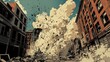 © DreamPointArt - Urban landscape shattered by a powerful earthquake creating chaos and destruction in a modern city