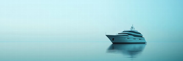 Leinwandbilder - Luxury cruise ship gracefully sailing on calm waters with ample space for text and design elements. Generative AI