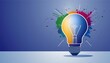 © netsay - Creative Light Bulb Explosion A Vibrant Burst of Colorful Paint Symbolizing Innovative Ideas and Brainstorming Concepts for Artistic Inspiration and Imagination