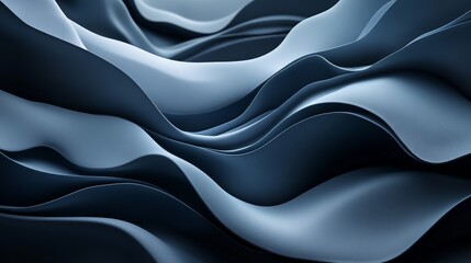 Aufkleber - Dark blue abstract wavy background.  Elegant, smooth texture.