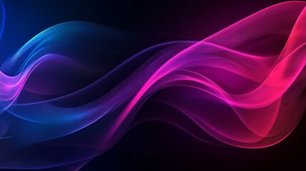 Wall Mural - abstract glowing pink and blue waves.