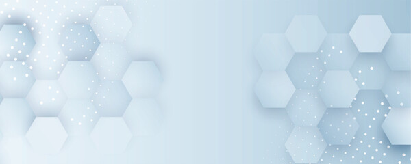 Fototapete - Hexagon abstract background with simple polygonal elements