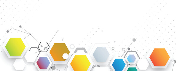 Aufkleber - Hexagon abstract background with simple polygonal elements