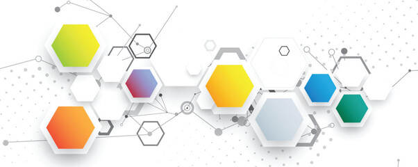 Aufkleber - Hexagon abstract background with simple polygonal elements
