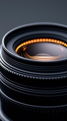 Poster - Close-up view of a camera lens. AI.