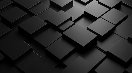 Poster - Abstract dark gray cubes background.