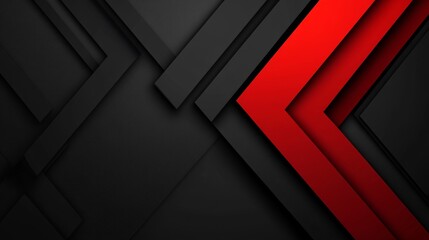 Poster - Abstract red and black geometric background