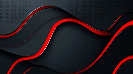 Poster - Abstract red and black wavy background