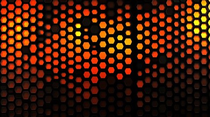 Poster - Abstract hexagon pattern background in orange and black