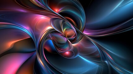 Poster - Abstract swirling metallic artwork.
