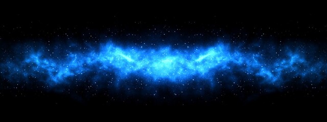 Milky way galaxy with stars and blue background noise