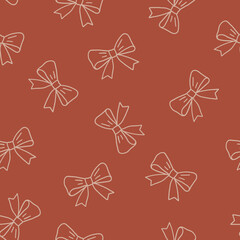 Wall Mural - Vector seamless bow pattern background.