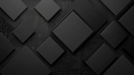 Poster - Abstract dark gray square pattern background