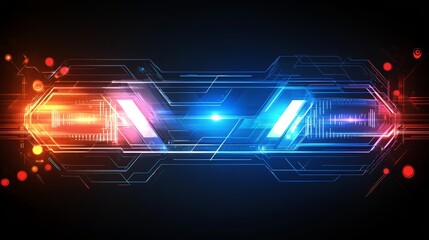 Aufkleber - Abstract technology background with glowing lines and shapes