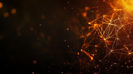 Leinwandbilder - Abstract fiery network connection background
