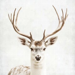 Aufkleber - Elegant deer with impressive branching antlers standing in serene surroundings ready for a creative mock up. Generative AI