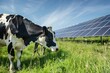 © darshika - A herd of cows grazing near a solar power plant