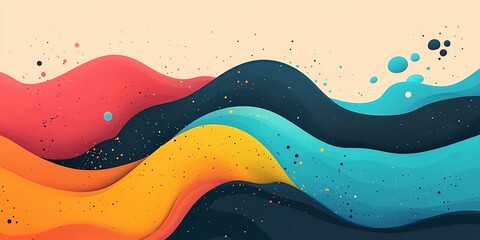 Canvas Print - vibrant and dynamic wave with a blue and yellow section