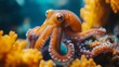 © WahdaniSafri - A vibrant octopus blends with coral in a colorful underwater scene.