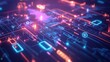 © bulegendut - Global network connection, digital data flow, futuristic technology.